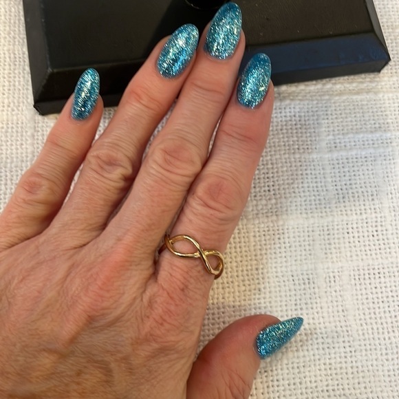 💐5/25 gold open wave simple band elegant dainty ring - Picture 2 of 7